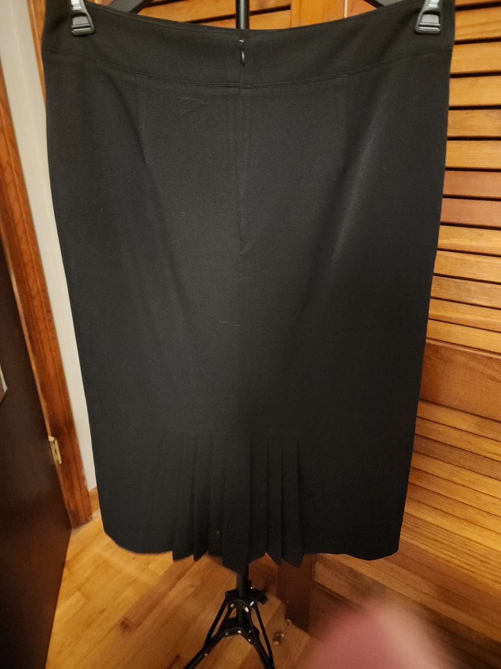 Monroe & Main Black Pencil Skirt with Pleated Hem